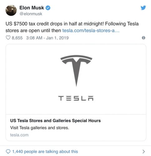 特斯拉Model 3美国库存过剩 马斯克亲自发推促销