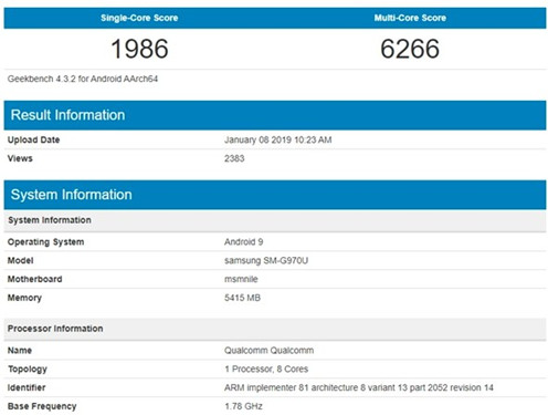 小屏旗舰性能不容乐观 三星S10 Lite跑分曝光_500