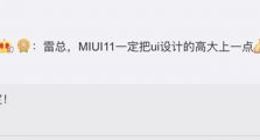 雷军：小米MIUI 11一定会设计的高大上