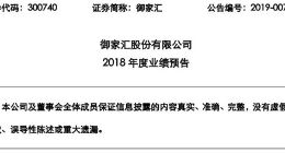 御家汇发布2018年度业绩预告：净利比上年同期下降0%至30%
