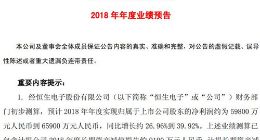 恒生电子预计2018年实现净利润5.98亿元至6.59亿元