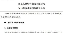 久其软件2018年净利润同比下降67.42%至96.74%