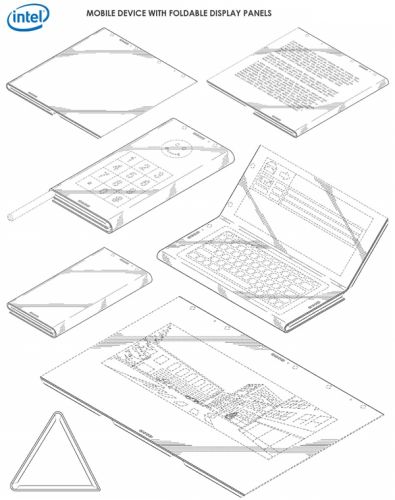 Intel手机设计专利曝光:三块屏幕 随意折叠