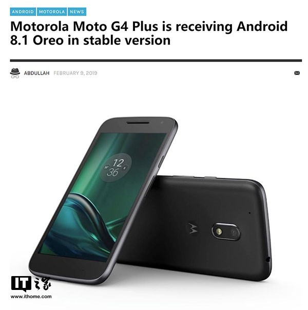 Moto G4 Plus安卓8.1系统更新正式推送