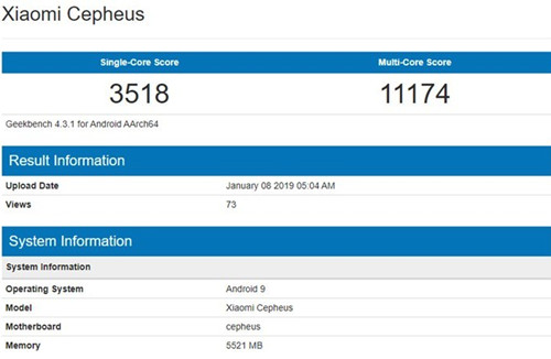 疑似小米9跑分数据泄露 多核成绩11174分2_副本