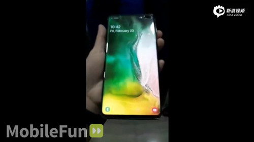 三星S10+真机上手视频流出：屏下指纹或让强迫症不能忍2_副本