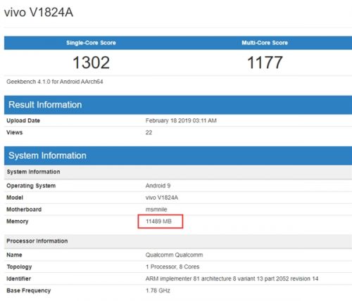 vivo新机曝光：骁龙855＋12GB内存