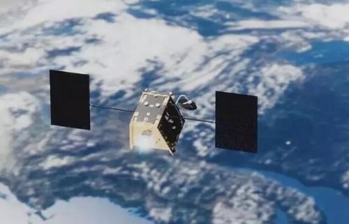 OneWeb卫星被发射到太空中的艺术渲染图