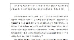 中国电影：公司来源于《流浪地球》的收益为2.7-2.8亿元