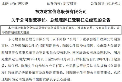 东方财富公告截图