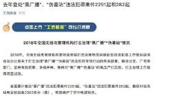 去年查处“黑广播”、“伪基站”违法犯罪案件2251起和282起