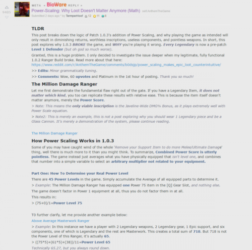 高玩用数据打脸官方!《圣歌》当前装备系统竟毫无意义