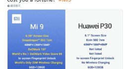 小米晒小米9与华为P30对比图：你认为旗舰机应该花费一大笔钱吗