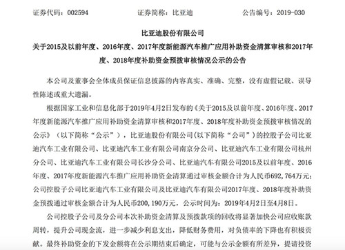 比亚迪过去两年补助资金预拨通过审核金额为20亿元_副本