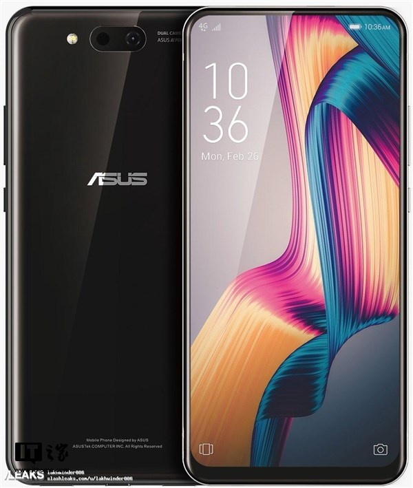 华硕滑盖手机曝光:前置宽幅闪光灯,支持5G