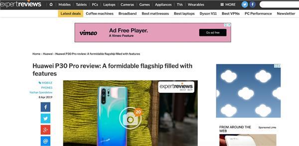 外媒Expert Reviews评测华为P30 Pro：一款功能强大的旗舰产品！