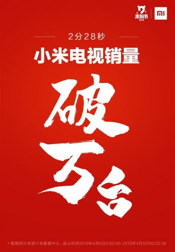 仅2分28秒！米粉节小米电视销量破万