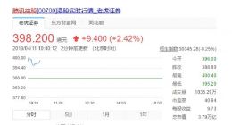 腾讯股价涨逾2% 市值超越阿里：重登亚洲第一