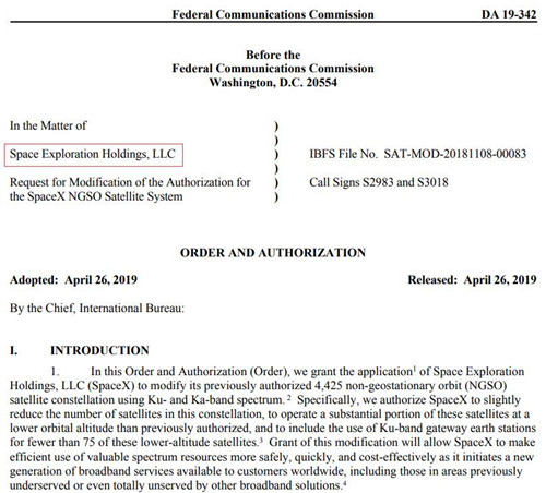 美国联邦通信委员会官网文件截图