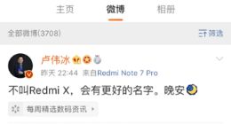 红米旗舰机命名Redmi X？卢伟冰：会有更好的名字