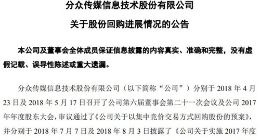 分众传媒：截至4月底回购1.358%公司股份 耗资12.7亿元