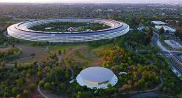 苹果新总部再次被无人机光顾 园区内绿化已经完成