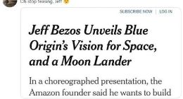 马斯克发推嘲笑贝佐斯的月球着陆器：别逗我了