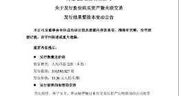 万达电影：新增发行超3亿股份 发行价33.2元/股