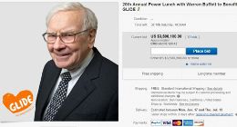 巴菲特慈善午餐竞拍价已达到350万美元 超过去年成交价并创下记录