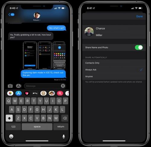 iOS13“黑暗模式 ”打开之后就长这样！刘海消失
