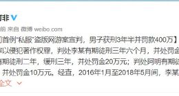 厦门首例“私服”盗版网游案宣判，男子获刑3年半并罚款400万