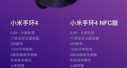 一图看懂小米手环4/4 NFC版的区别