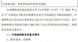 赣锋锂业股东沈海博因个人资金需求拟减持不超过300万股公司股份