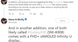 三星GalaxyA90翻转摄像头出变故：或仍将采用水滴屏设计