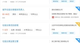 猎聘：垃圾分类处理相关岗位月薪高达1.6万元