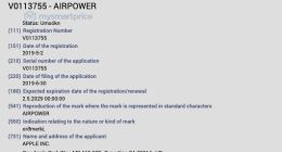 外媒：苹果申请AirPower商标 或为保护商标