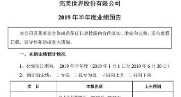 完美世界：预计今年上半年盈利9.6亿元到10亿元