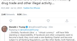 特朗普：Facebook的Libra将几乎没有可靠性