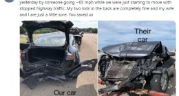 Model 3被惨烈追尾 车主感谢特斯拉：救了我们一家