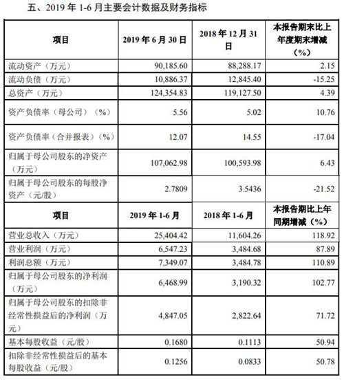 睿创微纳财务数据