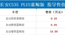 动力增强油耗降低 长安CS35 PLUS蓝鲸版上市9.39万起
