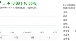 暴风集团开盘跌停 目前市值只剩下18.68亿元