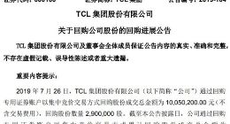 半导体显示技术公司TCL集团累计回购3.39%公司股份 斥资15.6亿元