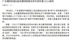广东揭阳判结5起传播淫秽物品牟利系列案 27人获刑