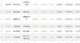 科创板今日普跌 19只个股跌幅超过7%