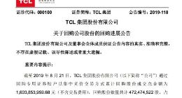 TCL集团累计回购4.7亿股股份 耗资逾16亿元