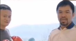 马云和拳王帕奎奥打拳 叫阵梅威瑟：欢迎随时挑战