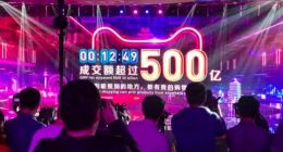 天猫发布双11最新战报：12分49秒交易额破500亿元