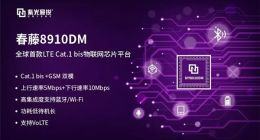 紫光展锐发布春藤8910DM：首创物联网Cat.1、2G/3G可休矣