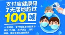 支付宝健康码7天落地超100城 健康码已成精准防疫标配